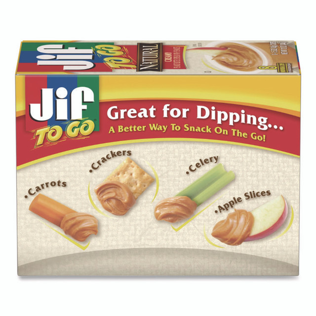 J.M. SMUCKER CO. Jif To Go® 24307 Spreads, Natural Creamy Peanut Butter, 1.5 oz Cup, 8/Box