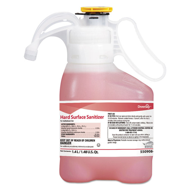 DIVERSEY 100965932 Hard Surface Sanitizer, Unscented, 1.4 L SmartDose, 2/Carton