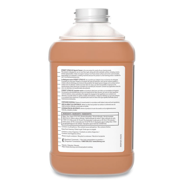 DIVERSEY 101109756 Stride Neutral Cleaner, Liquid, 84.5 oz, 2/Carton
