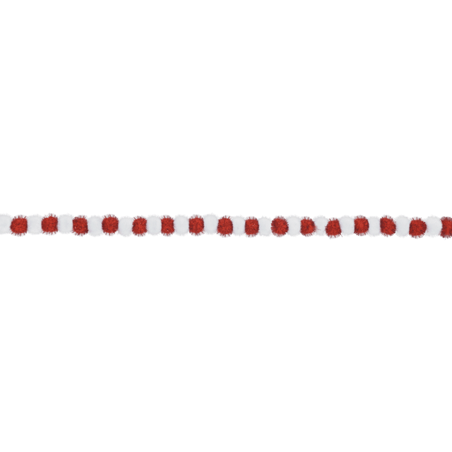 AMSCAN 244629  Christmas Pom-Pom Tinsel Garlands, 9ft, Red, Pack Of 2 Garlands