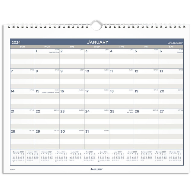 ACCO BRANDS USA, LLC PM22MS2824 2024 AT-A-GLANCE Multi-Schedule Vertical Monthly Wall Calendar, 15in x 12in, January to December 2024, PM22MS28