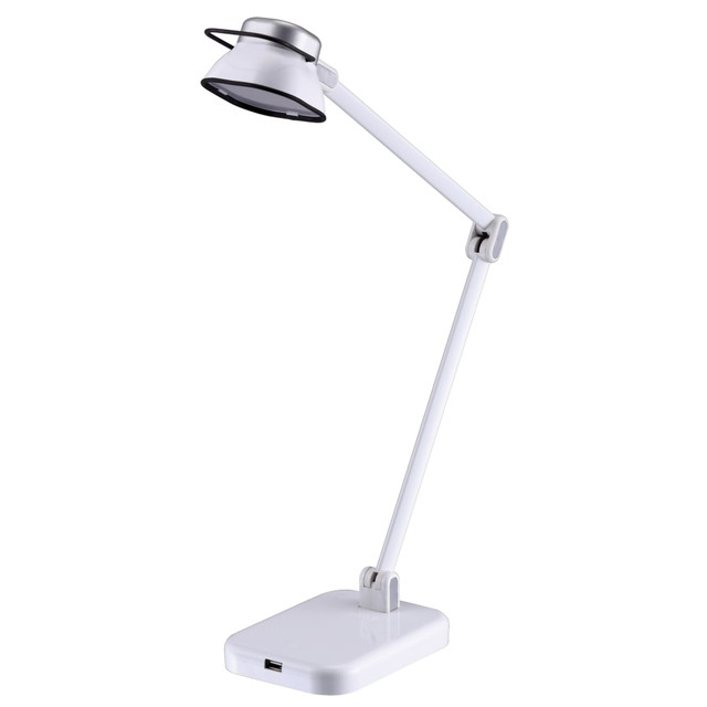 BLACK & DECKER/INDUS. CONST. Black+Decker LED5NOV-WHT  PureOptics Elate Dual-Arm LED Desk Task Lamp, Adjustable, 21inH, White