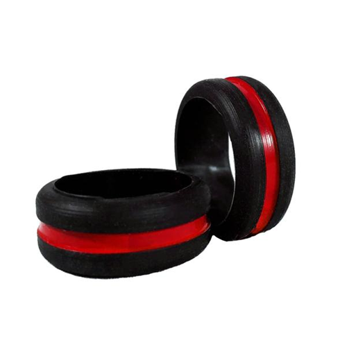 Thin Blue Line WOM-RING-RED-SILICONE-5 Silicone Ring - Women's Thin Red Line