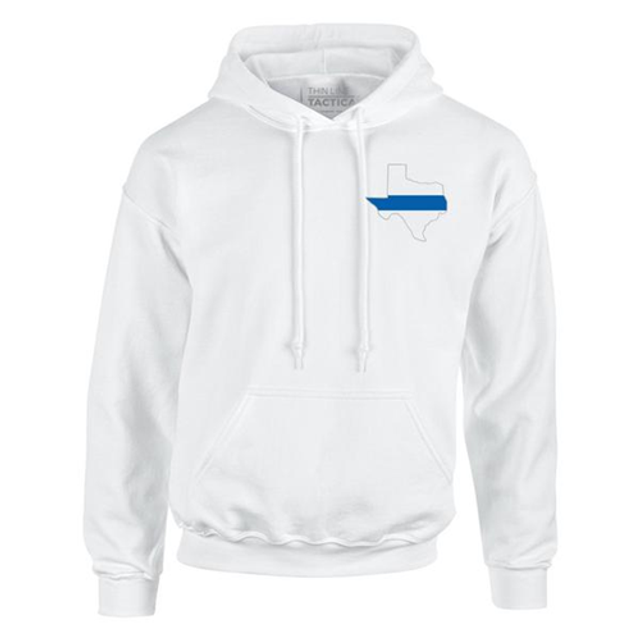 Thin Blue Line TEXAS-H-WHITE-M Hoodie - Texas Thin Blue Line Thin Blue Line TEXAS-H-WHITE-M Hoodie - Texas Thin Blue Line