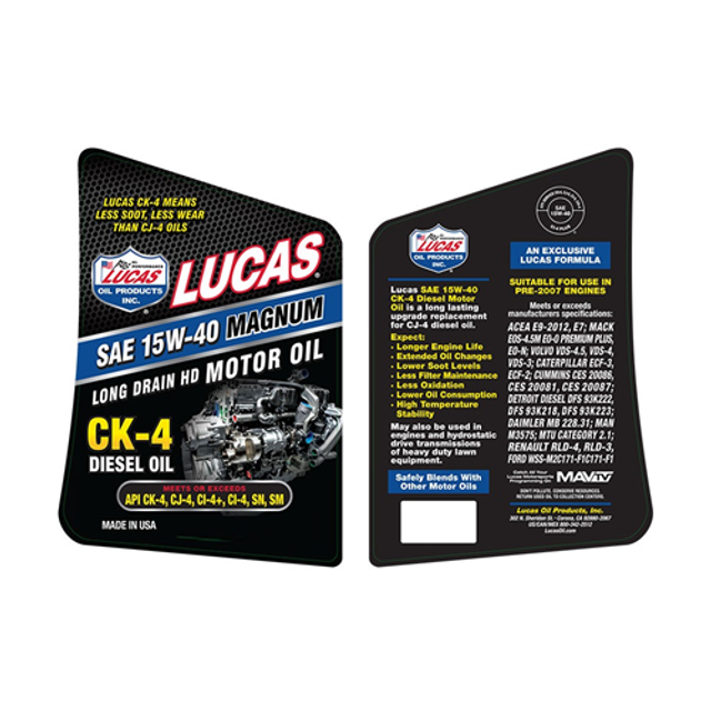 Lucas Oil 10288 SAE 15W-40 Magnum CK-4 Diesel Oil Lucas Oil 10288 SAE 15W-40 Magnum CK-4 Diesel Oil