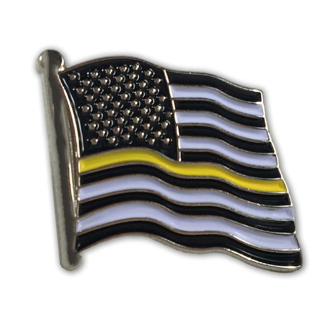 Thin Blue Line PIN-GOLD Thin Gold Line American Flag Pin Thin Blue Line PIN-GOLD Thin Gold Line American Flag Pin