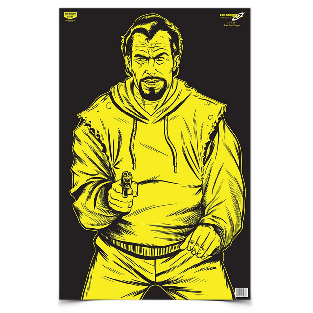 Birchwood Casey BC-37036 Eze-Scorer 23 x 35 Bad Guy Yellow / Black Birchwood Casey BC-37036 Eze-Scorer 23 x 35 Bad Guy Yellow / Black