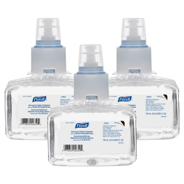 GOJO INDUSTRIES INC 130403CT PURELL LTX-7 Instant Hand Sanitizer Refill - 23.7 fl oz (700 mL) - Hands-free Dispenser - Kill Germs - Hand, Skin - Clear - Eco-friendly - 3 / Carton