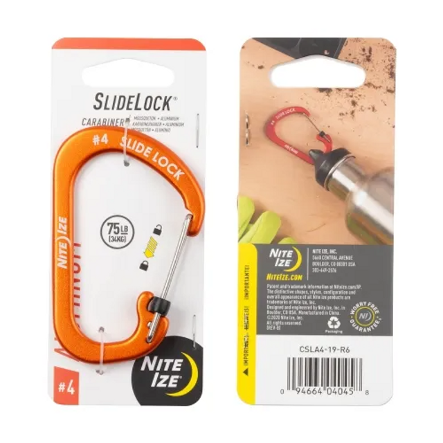 Nite-Ize CSLA4-19-R6 SlideLock Carabiner Aluminum Nite-Ize CSLA4-19-R6 SlideLock Carabiner Aluminum