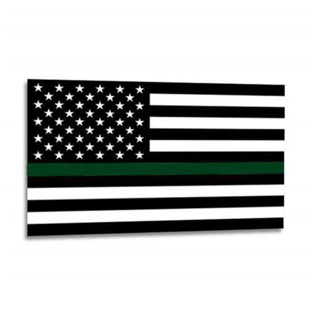 Thin Blue Line TGL-S-AMERICAN-2545 Thin Green Line Stickers, 2.5 x 4.5 inches