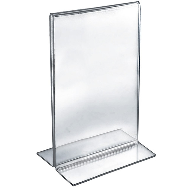 AZAR DISPLAYS 152706  Double-Foot Acrylic Sign Holders, 14in x 8 1/2in, Clear, Pack Of 10