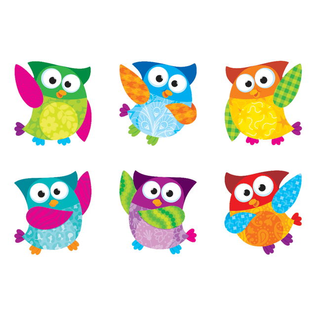 TREND ENTERPRISES INC T10880M TREND Mini Accents Variety Pack, Owl-Stars!, 3in, Assorted Colors