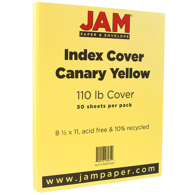 MEDLINE INDUSTRIES, INC. 816917020 JAM Paper Vellum Bristol Card Stock, Canary Yellow, Letter (8.5in x 11in), 110 Lb, Pack Of 50 MEDLINE INDUSTRIES, INC. 816917020 JAM Paper Vellum Bristol Card Stock, Canary Yellow, Letter (8.5in x 11in), 110 Lb, Pack Of 50