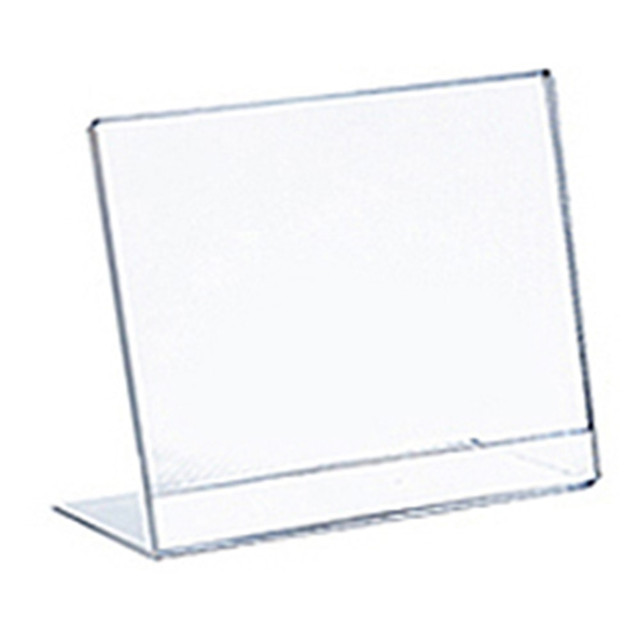 AZAR DISPLAYS 112738 L-Shaped Acrylic Sign Holders, 3-1/2in x 3-1/2in, Clear, Pack Of 10 Holders AZAR DISPLAYS 112738 L-Shaped Acrylic Sign Holders, 3-1/2in x 3-1/2in, Clear, Pack Of 10 Holders