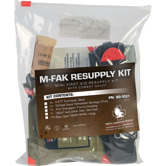 North American Rescue 80-1031 M-FAK Resupply Kit w/ Combat Gauze