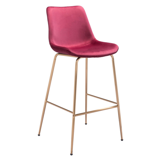 ZUO MODERN 101759  Tony Bar Chair, Red/Gold