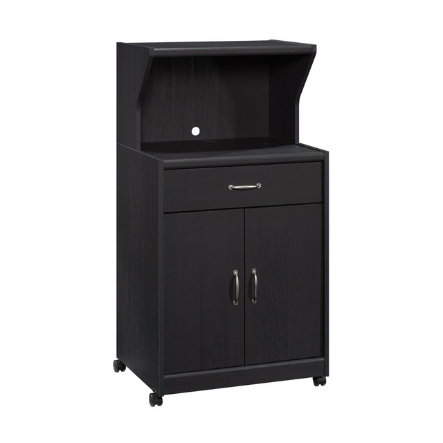 SAUDER WOODWORKING CO. 431244 Sauder 25inW Storage, Microwave And Kitchen Cart, Raven Oak SAUDER WOODWORKING CO. 431244 Sauder 25inW Storage, Microwave And Kitchen Cart, Raven Oak