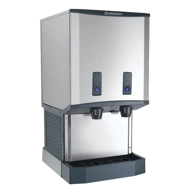 HOFFMAN TECHNOLOGIES HID540AB-1 Hoffman Scotsman Meridian Air-Cooled Ice Machine And Water Dispenser, With 40 Lb. Bin, Nugget, 73inH x 21-1/4inW x 24-3/8inD, Silver