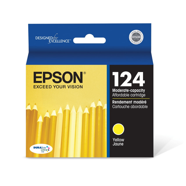 EPSON AMERICA INC. T124420-S Epson 124 DuraBrite Ultra Yellow Ink Cartridge, T124420 EPSON AMERICA INC. T124420-S Epson 124 DuraBrite Ultra Yellow Ink Cartridge, T124420