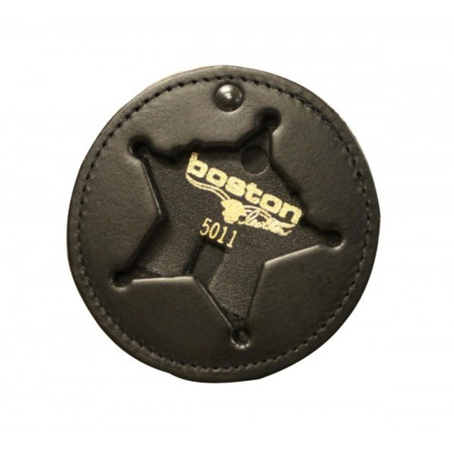 Boston Leather 600-5011 3.75 Circle Recessed Badge Holder with Clip Boston Leather 600-5011 3.75 Circle Recessed Badge Holder with Clip