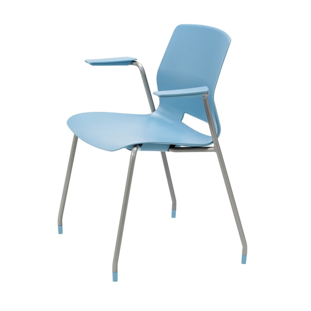 KENTUCKIANA FOAM INC 2701-SL-35 KFI Studios Imme Stack Chair With Arms, Sky Blue/Silver