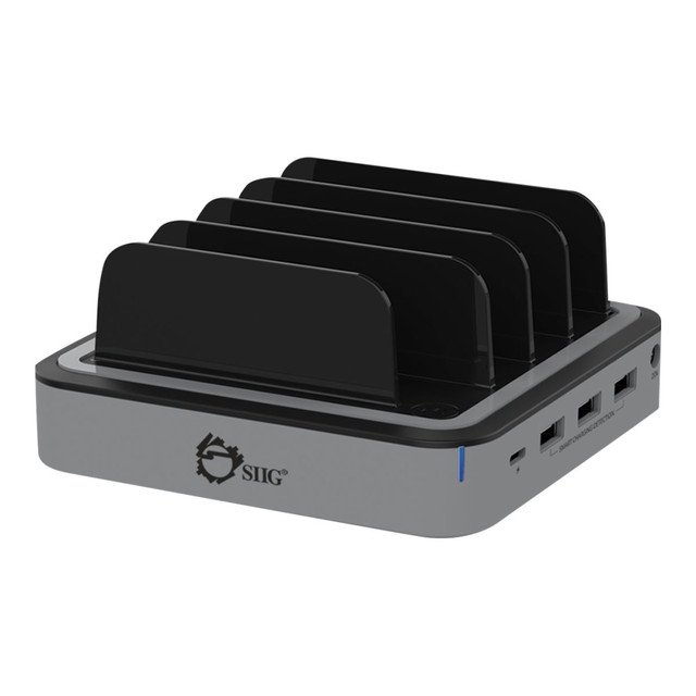 SIIG, INC. AC-PW1E12-S1 SIIG 48W 4-Port USB with Type-C PD Laptop Charging Station - Power adapter - AC 100-240 V - 48 Watt - output connectors: 4 - white