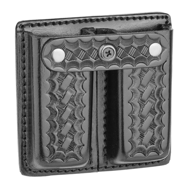 Dutyman 8521MP Basketweave Leather Double Magazine Holder for 9MM