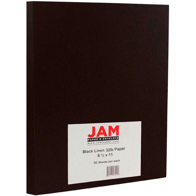 IMSI SOFTWARE PUBLISHING 11130 JAM Paper Color Multi-Use Printer & Copy Paper, Black Linen, Letter (8.5in x 11in), 50 Sheets Per Pack, 32 Lb