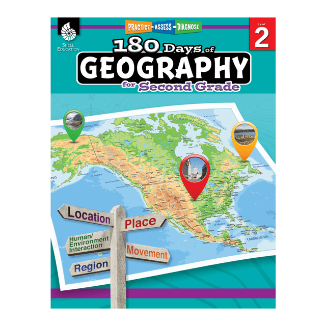Understanding the world around them can help students develop important critical thinking skills. This 7-book set includes lessons that build and expand geographical knowledge, so kids can start to become more connected with the world.  Increase confidence in geography skills with fun and engaging daily activities.  Daily activities help students improve geographic background knowledge, critical-thinking and reasoning skills, spatial skills, and abilities in answering evidence-based questions.  7-book set includes 180 days of lessons that allow students to understand more about how geography affects them and the world around them.  These easy-to-use workbooks are great for use in the classroom or at home.  Designed for students in grade 2.