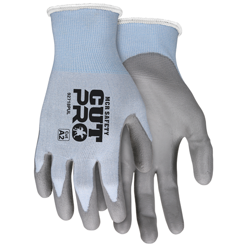 MCR Safety 92718PUXXL Cut Pro,18ga,Blue HPPE, Gray PU