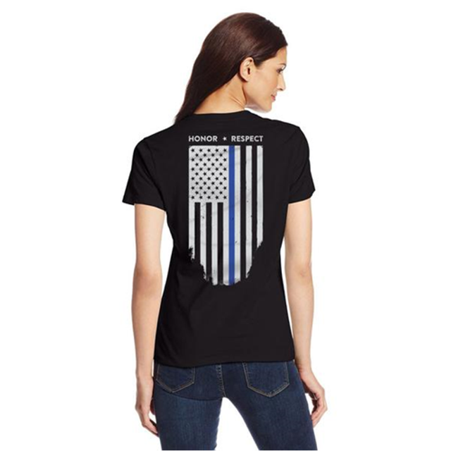 Thin Blue Line WOM-TBL-XXL Slim Fit Women's Shirt - Thin Blue Line Flag T-Shirt Thin Blue Line WOM-TBL-XXL Slim Fit Women's Shirt - Thin Blue Line Flag T-Shirt