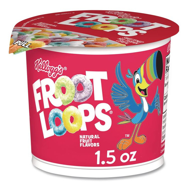 KELLOGG'S 01246 Froot Loops Breakfast Cereal, Single-Serve 1.5 oz Cup, 6/Box