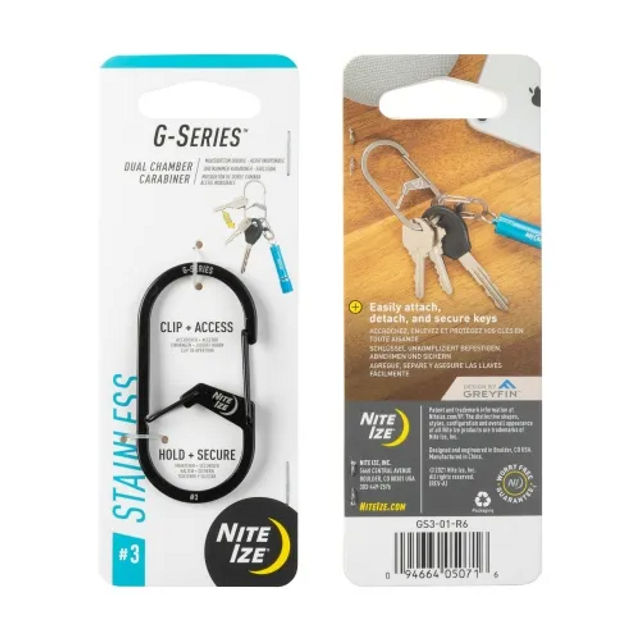 Nite-Ize GS3-01-R6 G-Series Dual Chamber Carabiner Nite-Ize GS3-01-R6 G-Series Dual Chamber Carabiner