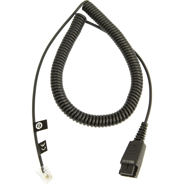 GN AUDIO USA INC. 8800-01-01 Jabra Interface Adapter Cable - 6.56 ft Quick Disconnect/RJ-10 Phone Cable for Phone - First End: 1 x Quick Disconnect - Second End: 1 x RJ-10 Phone - Male - Extension Cable - Black GN AUDIO USA INC. 8800-01-01 Jabra Interface Adapter Cable - 6.56 ft Quick Disconnect/RJ-10 Phone Cable for Phone - First End: 1 x Quick Disconnect - Second End: 1 x RJ-10 Phone - Male - Extension Cable - Black