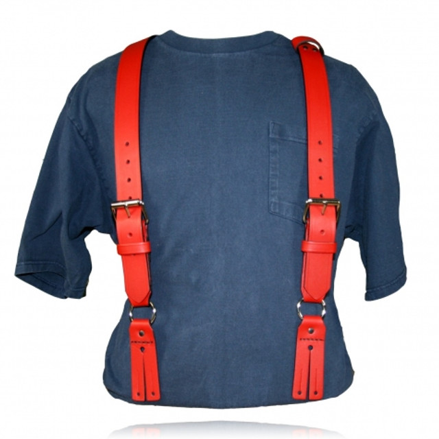 Boston Leather 9175-RED-1-2X Firefighter's Suspenders, Button Attachment Boston Leather 9175-RED-1-2X Firefighter's Suspenders, Button Attachment