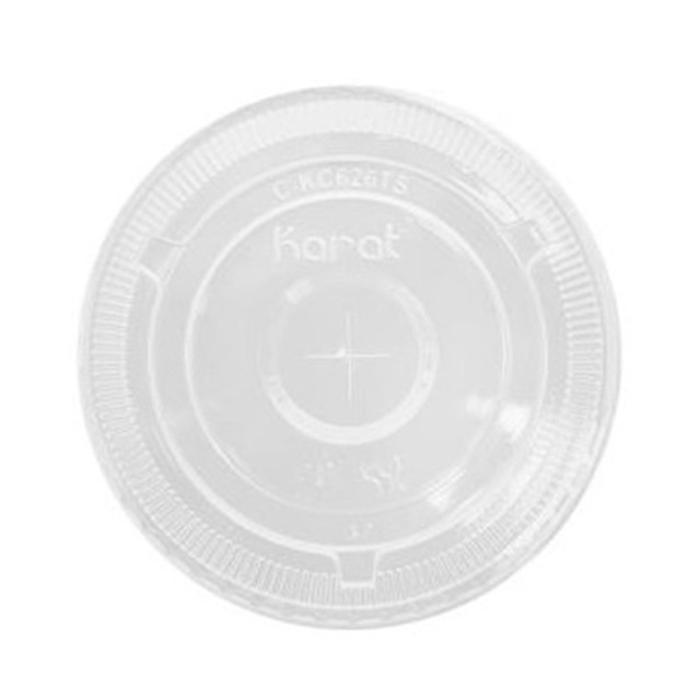 LOLLICUP USA, INC. C-KC626TS Karat PET Flat Lids For 12-24 Oz Cups, Clear, Pack Of 1,000 Lids LOLLICUP USA, INC. C-KC626TS Karat PET Flat Lids For 12-24 Oz Cups, Clear, Pack Of 1,000 Lids