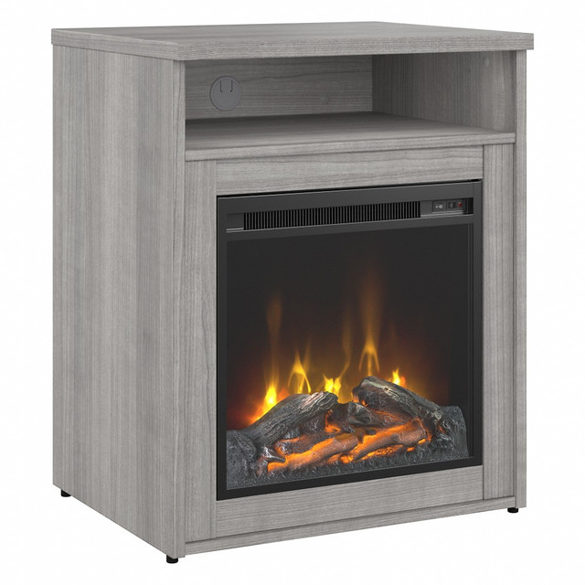 BUSH INDUSTRIES INC. Bush Business Furniture 400S124PGFR-Z  400 Series 24inW Electric Fireplace With Shelf, Platinum Gray, Standard Delivery