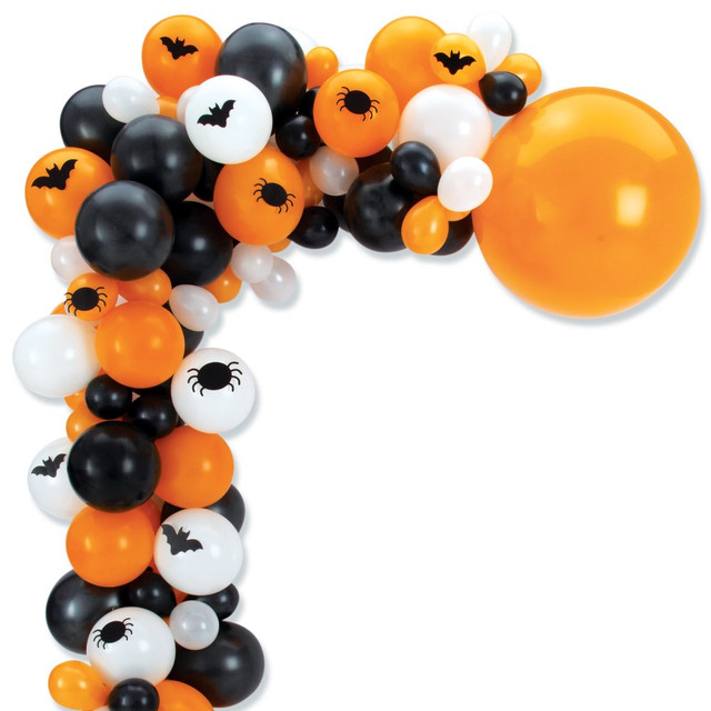 AMSCAN 110750  Halloween Balloon Garland, 24in x 24in x 24in, Orange/Black