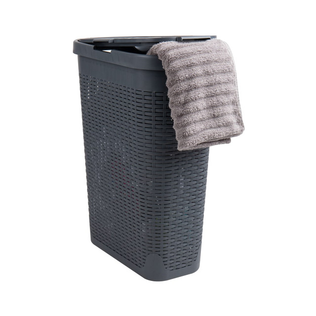 EMS MIND READER LLC 40HAMP-GRY Mind Reader 40L Slim Laundry Hamper Clothes Basket with Lid, 23-1/2inH x 10-52/5inW x 18inD, Gray EMS MIND READER LLC 40HAMP-GRY Mind Reader 40L Slim Laundry Hamper Clothes Basket with Lid, 23-1/2inH x 10-52/5inW x 18inD, Gray
