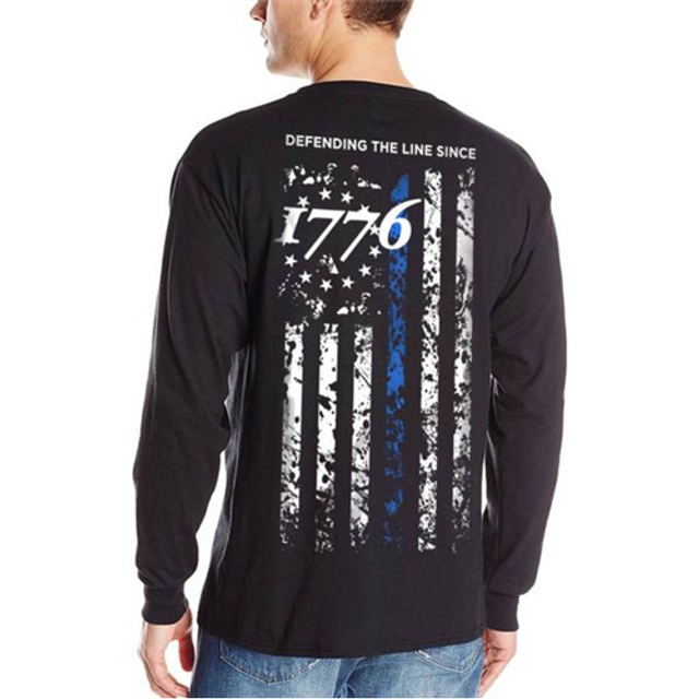 Thin Blue Line 1776-TBL-LS-LARGE Men's Longsleeve T-Shirt -1776 Thin Blue Line 1776-TBL-LS-LARGE Men's Longsleeve T-Shirt -1776