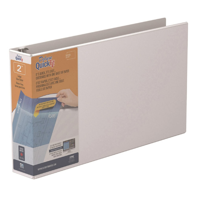 DAVIS GROUP OF COMPANIES CORP 94030 QuickFit 3-Ring Binder, Spreadsheet, 2in Locking Angle D-Rings, White DAVIS GROUP OF COMPANIES CORP 94030 QuickFit 3-Ring Binder, Spreadsheet, 2in Locking Angle D-Rings, White