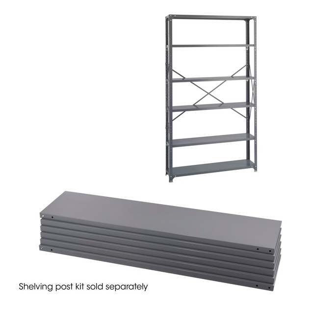SAFCO PRODUCTS CO 6251 Safco 6-Shelf 48inW Industrial Steel Shelving, Dark Gray SAFCO PRODUCTS CO 6251 Safco 6-Shelf 48inW Industrial Steel Shelving, Dark Gray