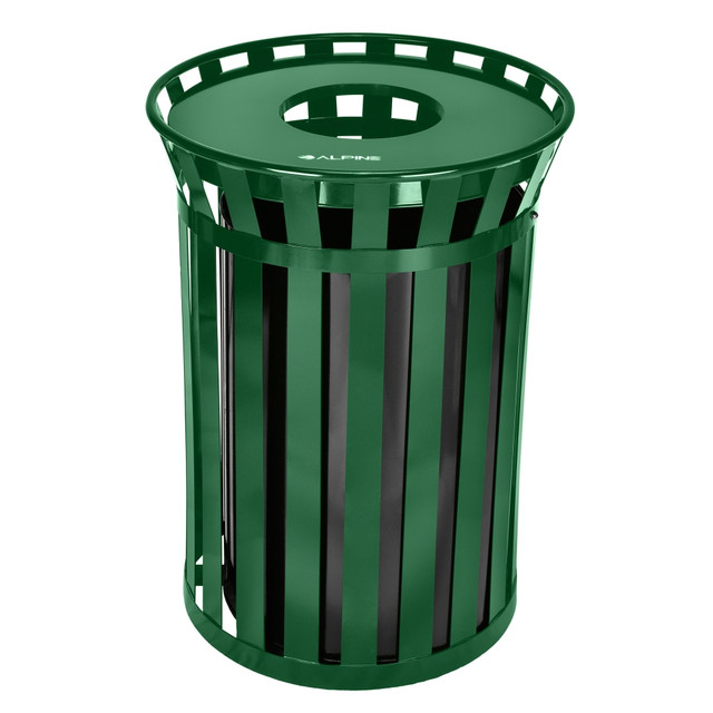 ADIR CORP. ALP479-38-GRN Alpine Industries Outdoor Metal Waste Receptacle, 38 Gallons, Green ADIR CORP. ALP479-38-GRN Alpine Industries Outdoor Metal Waste Receptacle, 38 Gallons, Green