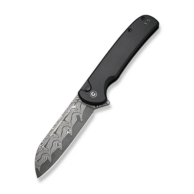 CIVIVI Knives C20022B-DS1 CIVIVI Chevalier II Flipper & Button Lock Knife Aluminum Handle (3.47"" Damascus Blade)