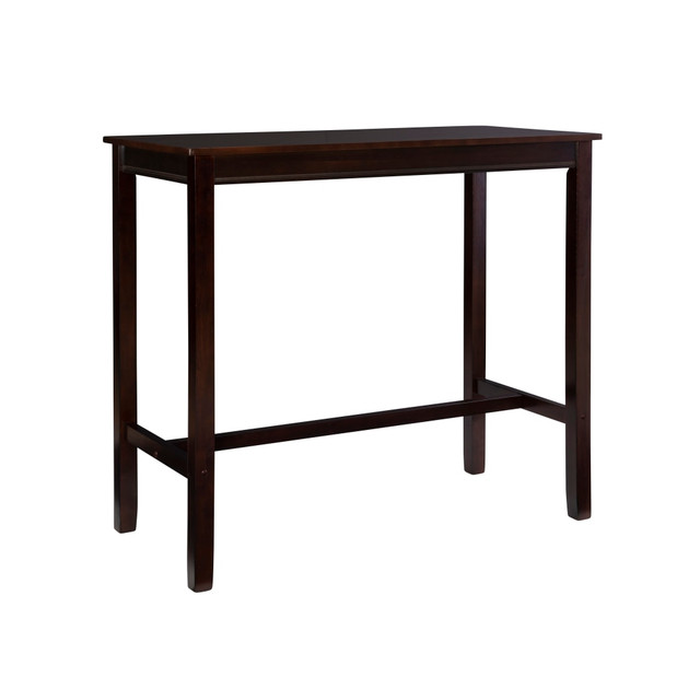 LINON HOME DECOR PRODUCTS, INC OFDP2208 Linon Walker Bar Pub Table, 42inH x 47-1/4inW x 23-3/4inD, Walnut LINON HOME DECOR PRODUCTS, INC OFDP2208 Linon Walker Bar Pub Table, 42inH x 47-1/4inW x 23-3/4inD, Walnut