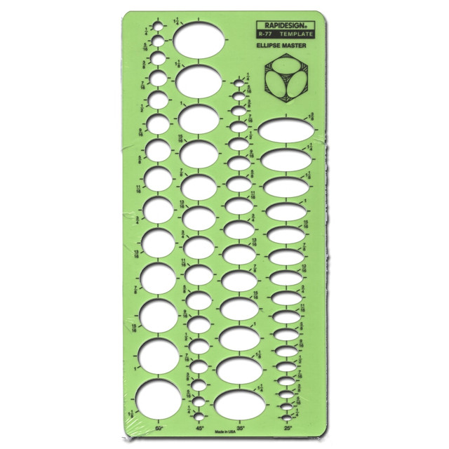 KOH-I-NOOR RAPIDOGRAPH, INC. R77 Rapidesign Ellipses Drafting Template, Ellipse Master 25% - 60% KOH-I-NOOR RAPIDOGRAPH, INC. R77 Rapidesign Ellipses Drafting Template, Ellipse Master 25% - 60%