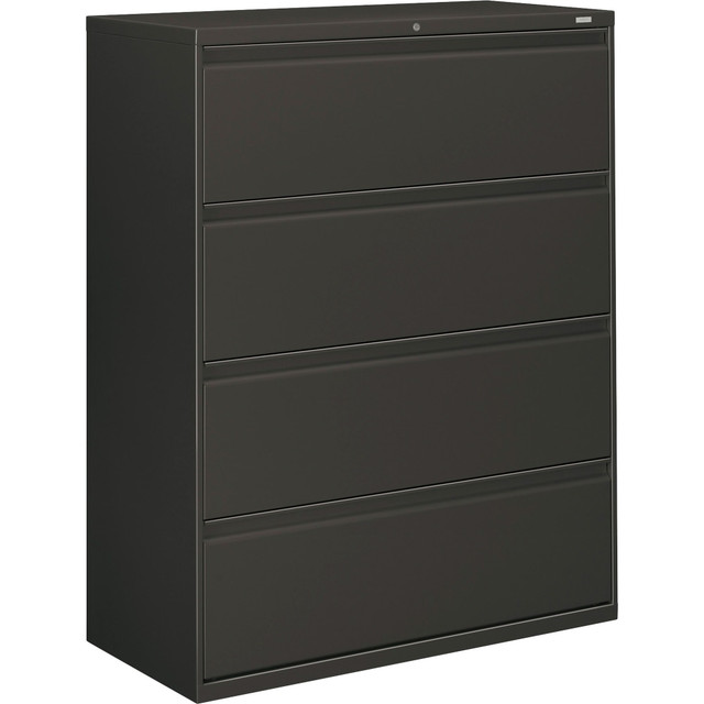 HNI CORPORATION 894LS HON 800 42inW x 19-1/4inD Lateral 4-Drawer File Cabinet With Lock, Charcoal
