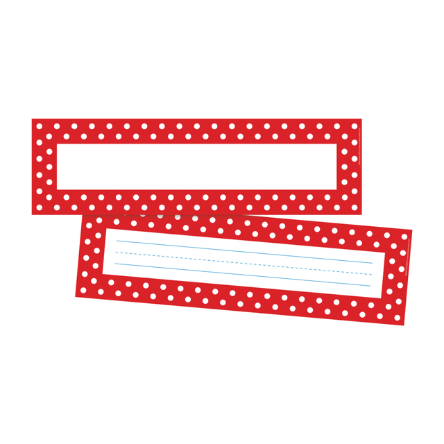 BARKER CREEK PUBLISHING, INC. BC3803 Barker Creek Double-Sided Name Plates, 12in x 3 1/2in, Red/White Dot, Pack Of 72 Name Plates