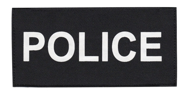 Hero's Pride 116000D POLICE Tactical Chest Patch - 5 1/2''x2 5/8'' White/Black