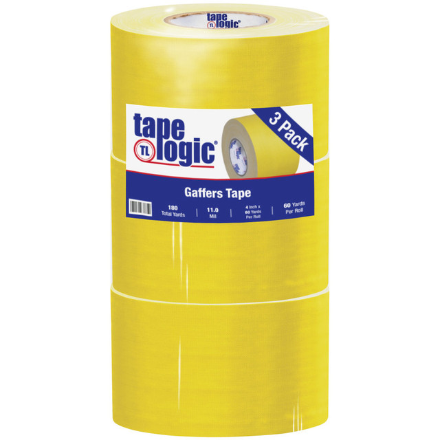 B O X MANAGEMENT, INC. T98918Y3PK Tape Logic Gaffers Tape, 4in x 60 Yd., 11 Mil, Yellow, Case Of 3 Rolls